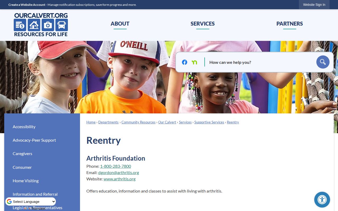 Calvert County parole and probation reentry directory
