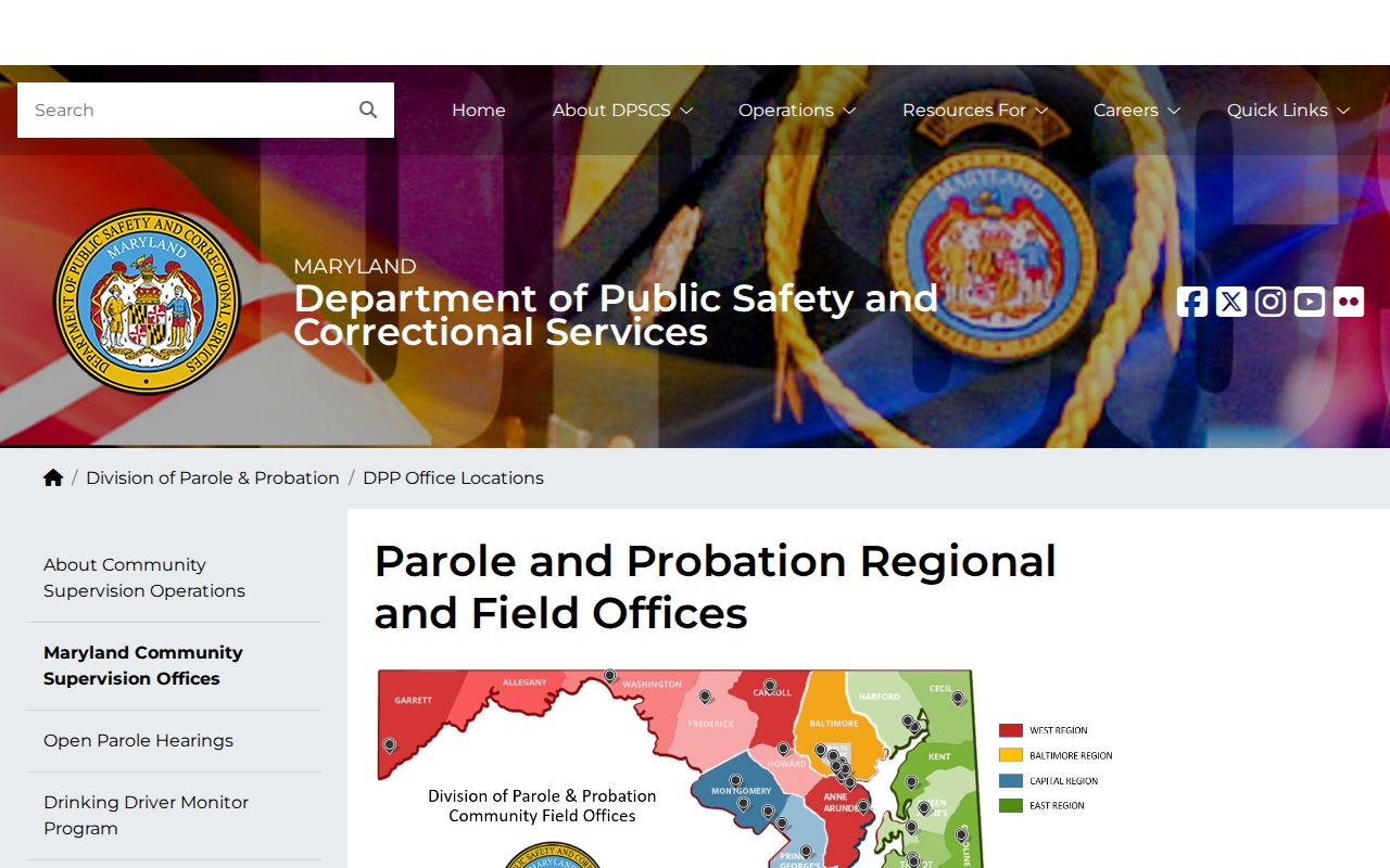 Prince Frederick office for Calvert County parole and probation supervision