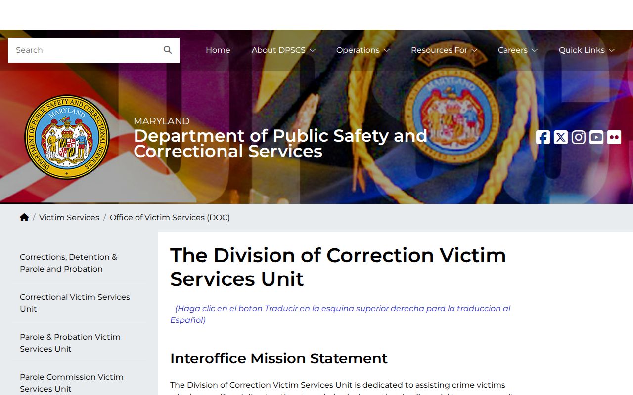 DPSCS VINE coverage and written notification distinction for Calvert County release alerts
